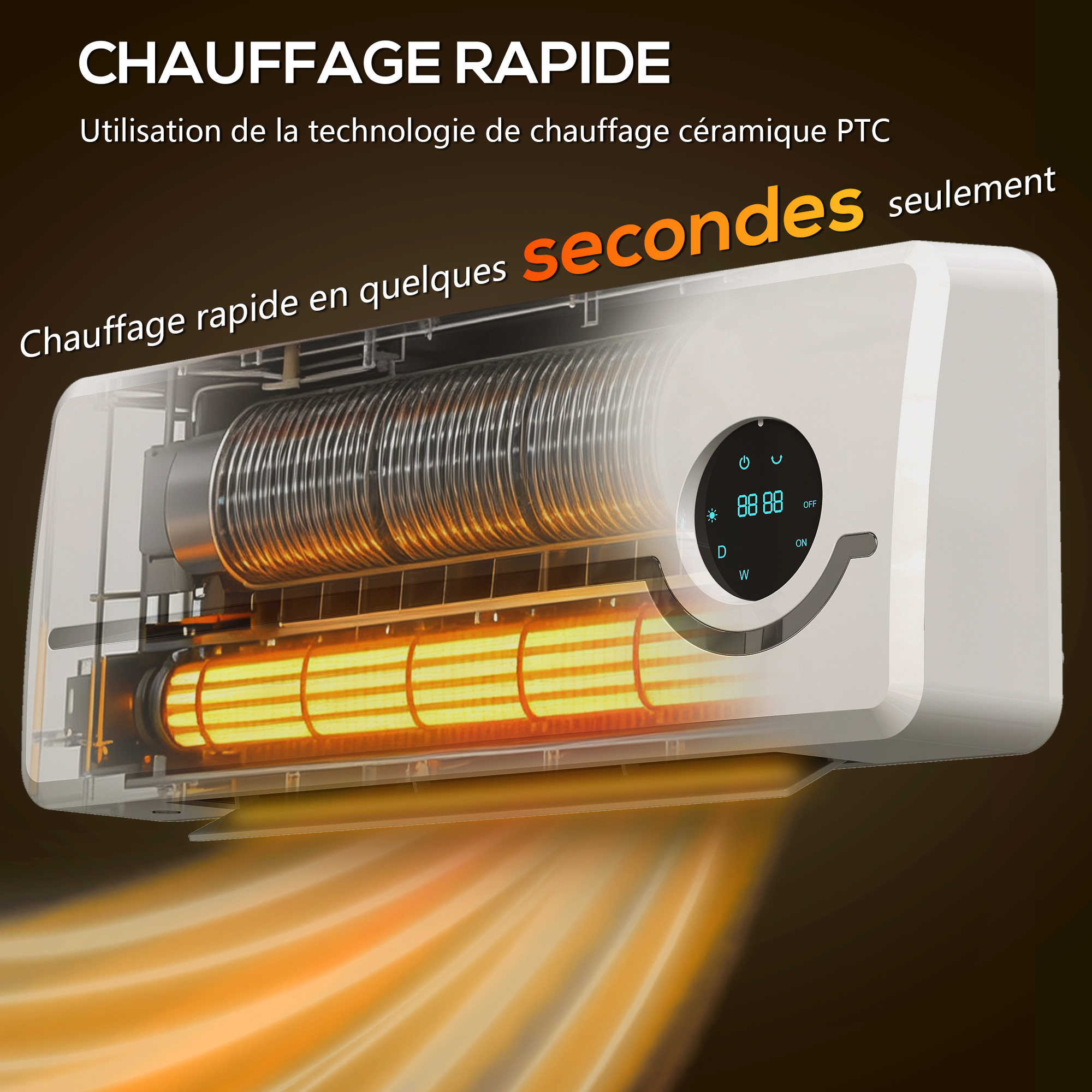 Chauffage mural en céramique 1000/2000W, radiateur électrique — free download